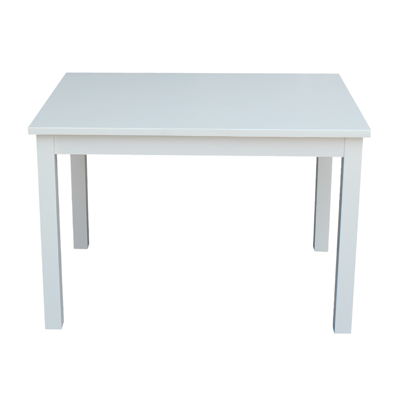 International Concepts Indoor Wood Kids 22.2"H Table with 4 San Remo Chairs in White - 5 Piece Set