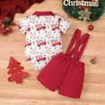 Baby Boy Outfit Sets Boys Christmas Short Sleeve Cartoon Prints Romper