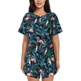 thumbnail image 1 of Balery Flamingos And Birds Conjunto de Pijama para Mujer con Estampado, Dos Piezas de Manga Corta y Shorts, Ropa de Dormir Suave con Cuello Redondo y Bolsillos-X-Large, 1 of 6