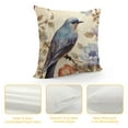 thumbnail image 4 of COMIO  Vintage Flower Bird Throw Pillow Covers Farmhouse Ink Painting Blue Robin Bird Floral Decorative Pillow Covers Square Cushion Cover for Sofa Couch, 4 of 5