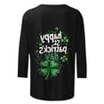 thumbnail image 4 of LEKWK St Patricks Day Women Regular Fit Crew Neck 3/4 Sleeve Tops 3/4 Sleeve Tops Falling Shamrock Print St Patrick's Day Parade Wear, 4 of 5