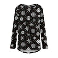 thumbnail image 4 of Christmas Long Sleeve Shirts for Women Bling Christmas Tree Print Tunic Tops Round Neck Casual Holiday Shirt Sweatshirt Womens Sweaters Sweatshirt Shirt, 4 of 5