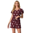 thumbnail image 6 of MINTREUS Women's Knit Pajamas Set Ruffle Sleeves Sleepwear Casual 2 Piece Pjs Soft Loungewear with Pockets, 6 of 6