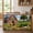 Multicolor, variant on Green Tractor Cabinet Curtains 10" W x 11" L, Vintage Barn Windmill Country Path Farm Under-Desk Privacy Dust Proof Drape Dishwasher Curtain Sink Skirt for Kitchen Closet Bathroom Laundry