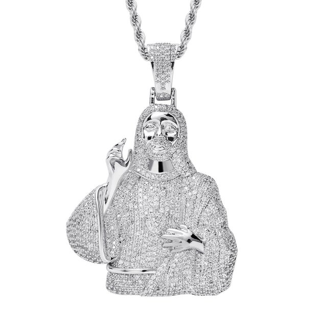 Collar de hip-hop para hombre, colgante con retrato personalizado retro, oro de 18 quilates personalizado, circonita microincrustada, joyería de hip-hop transfronteriza