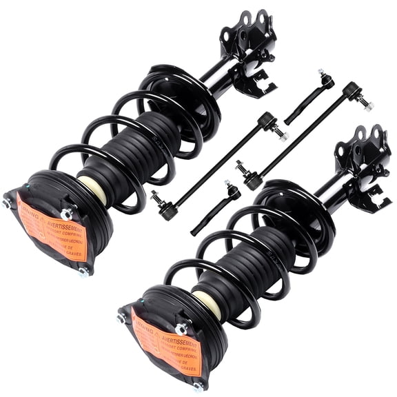 AUTOMUTO Struts & Shocks Quick-Strut Front Strut Spring Assembly Stabilizer Bar Link Tie Rod End PCS Tie Rod End Fit For 2007-2012 for Nissan Versa