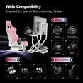 thumbnail image 5 of ARES WING Racing Simulator Cockpit with Seat and Monitor Mount, Adjustable Sim Racing Cockpit Compatible with Logitech, Thrustmaster, Fanatec, Moza, for PS5, PS4, Xbox and PC, Pink, 5 of 9