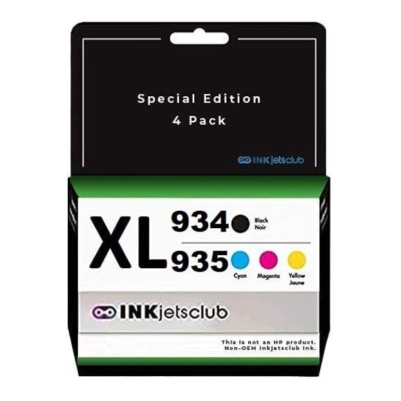 InkjetsClub Cartouche d'Encre Compatible de Remplacement pour HP 934TG / 935TG, Rendement Élevé, Paquet Économique de Cartouche d'Encre Compatible. Comprend, 1 Cartouche d'Encre Noire, 1 Cyan, 1 Magenta et 1 Jaune.