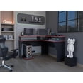 thumbnail image 2 of Escritorio Gamer Invictor Wengue y Rojo Virtual Muebles, 2 of 7