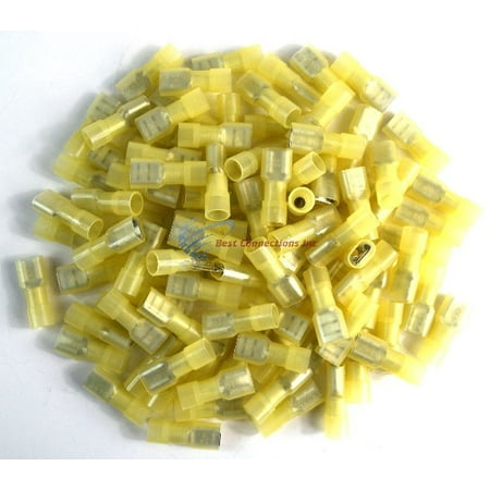 100 pcs Yellow Female Disconnect Nylon 12-10 gauge AWG 1/4