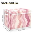 thumbnail image 5 of Yayeee Collapsible Cube Storage Bin with Lid Fabric Closet Decorative Basket with Handles, Soft Brown Pattern, 5 of 7