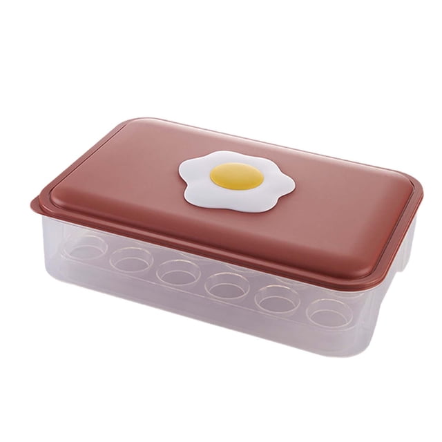 Contenedor de almacenamiento de huevos, organizador de huevos para refrigerador, bandeja de almacenamiento con tapa para armario de encimera de cocina rojo