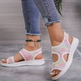 thumbnail image 5 of Domuza Women’s Ultra-Breathable Mesh Sport Sandals, Open Toe Lightweight Slip-On Walking Shoes with Comfortable Cushioned Sole for Summer and Travel Pink 6.5（EU-37）, 5 of 6