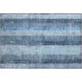 thumbnail image 2 of Addison Rugs Mayfield Premium Machine Washable Transitional Stripes Blue Rectangle Rug, 1'8" X 2'6" Machine Washable Transitional Stripes Blue Oversized Sherpa Throw Blanket, 2 of 6