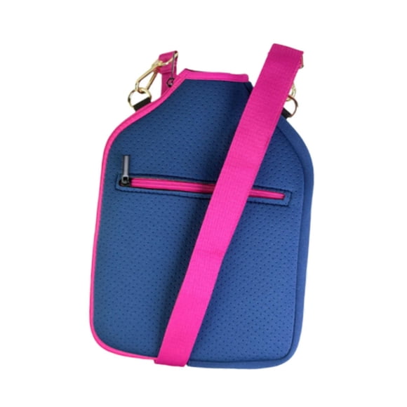 mmirethe Neoprene Paddle Cover Case with Shoulder Strap Racket Sleeve Carrier Storage White Blue 20x28cm