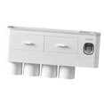 thumbnail image 4 of Soporte multifuncional para cepillo de de montaje en pared 2-4 tazas Organizador de baño 4 tazas de gris Sunnimix sostenedor del cepillo de dientes del abs de los pp, 4 of 8