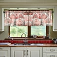 thumbnail image 3 of Yayeee Kitchen Curtains Tier Set of 2 Light Filtering 57"x36" Over Sink Window Panels, Light Pink Gingerbread Houses, 3 of 7