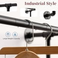 thumbnail image 4 of Industrial Pipe Clothing Rack, Heavy Duty Wall Mounted Garment Organizer, Black, 4 of 6