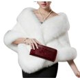 thumbnail image 1 of Chal de piel sintética, bufanda, abrigo cálido para invierno, capa para mujer, 1 of 5