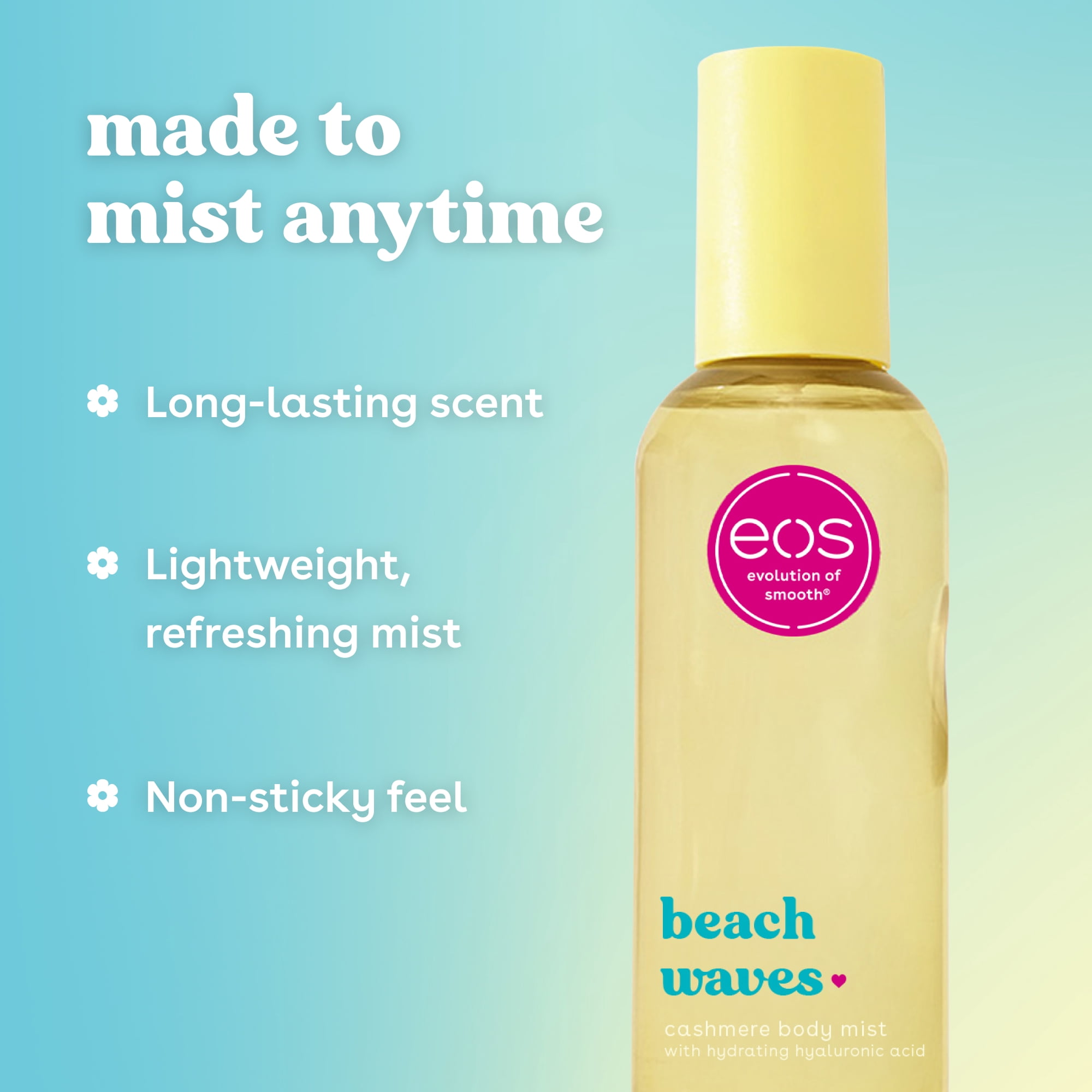 eos Women's Beach Waves Fine Fragrance Body Mist, Floral-Fruity, 6 fl oz