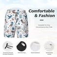 thumbnail image 3 of Rateoe Undersea Animals Pattern Men’s Swim Shorts with Compression Liner – Double-Layered Quick-Dry Swimwear, Comfortable & Stretchy Beach Shorts-Large, 3 of 6