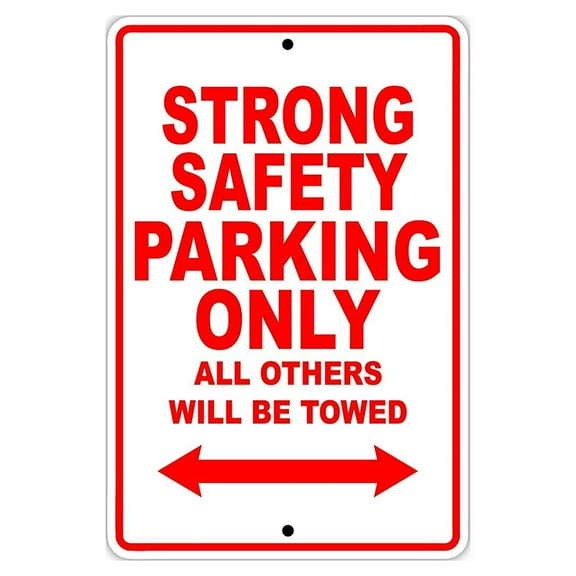 Strong Safety Football Player Parking Only Gift Decor Garage Aluminum 8"x12" Sign