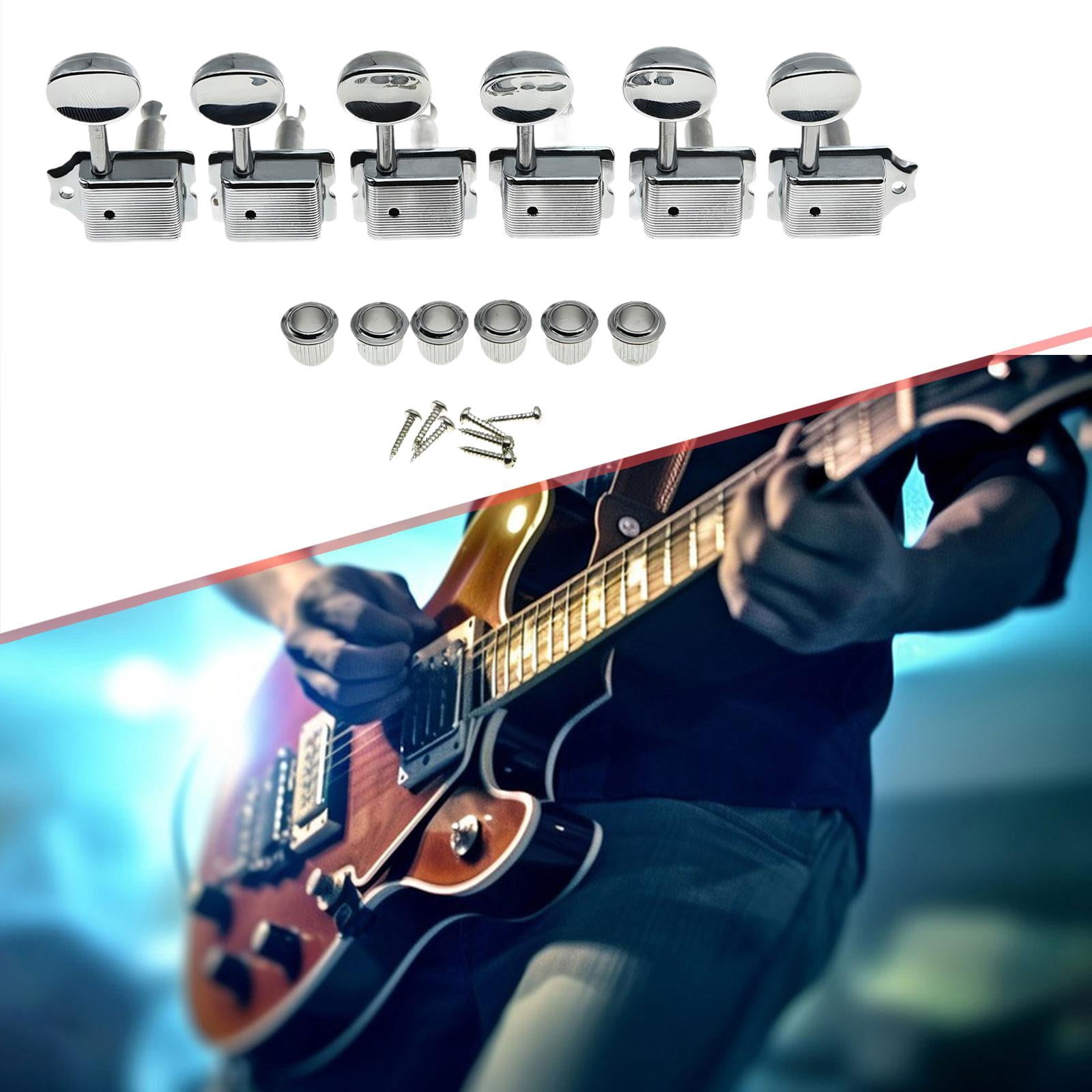 JWQFBC 6 Pieces Retro Electric Guitar Tuners Split Shaft Spare Parts Guitar Tuning Pegs Silvery