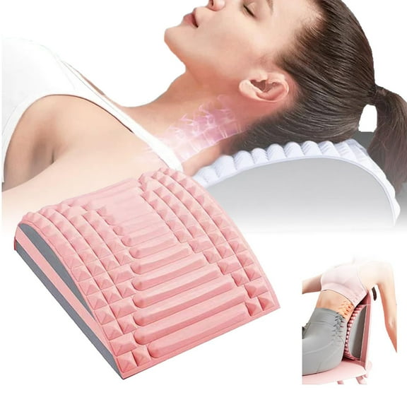 SSKDBFJKG Back and Neck Support Stretcher Massager for Back and Neck Pain Relief, Muscle Relaxation, Spinal Support Equipment (Pink)