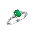 thumbnail image 4 of RYLOS Rings for Women 14K White Gold Classic Style Birthstone Ring 7X5MM Oval Gemstone &  Diamonds May Emerald Jewelry for Women  Size 9, 4 of 8