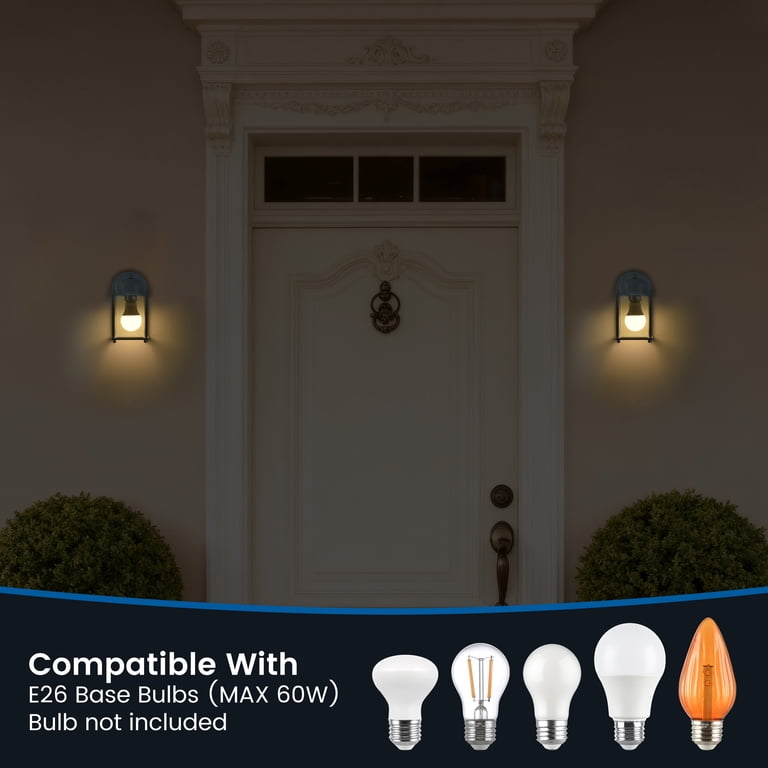 Mainstays Classic Outdoor Wall Light, 8 In, White, Metal photo 5