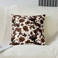 thumbnail image 2 of Cow Printed Throw Pillow Covers 16x16 inch set of 2,Cowhide Print Cow Skin Cushion Cases,Rustic Wild Animal Cushion Covers,Western Farm Animal Decorative Pillow Covers,Brown White, 2 of 5
