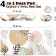 thumbnail image 2 of 4-in-1 Large Mouse Pad, Keyboard Wrist Rest Pad & Wrist Support Mousepad Set, Extended Desk Pad Waterproof Desk Mat for Home Office Study Game - Leave, 2 of 7