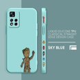 thumbnail image 3 of Case For Redmi Note 12 11 11T 11R 11E 9 9S 8 7 7S PRO PLUS 4G 5G Colour Simple Liquid silicone Case Cartoon Marvel Baby Groot, 3 of 5