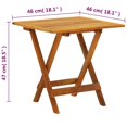 thumbnail image 2 of vidaXL 18.1"x18.1"x18.5" Solid Acacia Wood Square Outdoor Bistro Table, 2 of 7