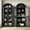Black, variant on AOILE 72" Tall Arched Farmhouse Bookcase with Doors, Wooden Display Cabinet with Storage Shelves