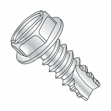 

#6 x 5/8 Type 25 Thread Cutting Screws / Indented Hex Washer / Slotted / Steel / Zinc Plating (Quantity: 11300 pcs)