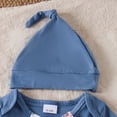 thumbnail image 6 of MEZZALL Easter Bunny Print Letter Bodysuit With Striped Pants And Hats Cute 3 Piece Baby Girl Outfit Long Sleeve O-Neck Romper Clothes Sets, 6 of 8