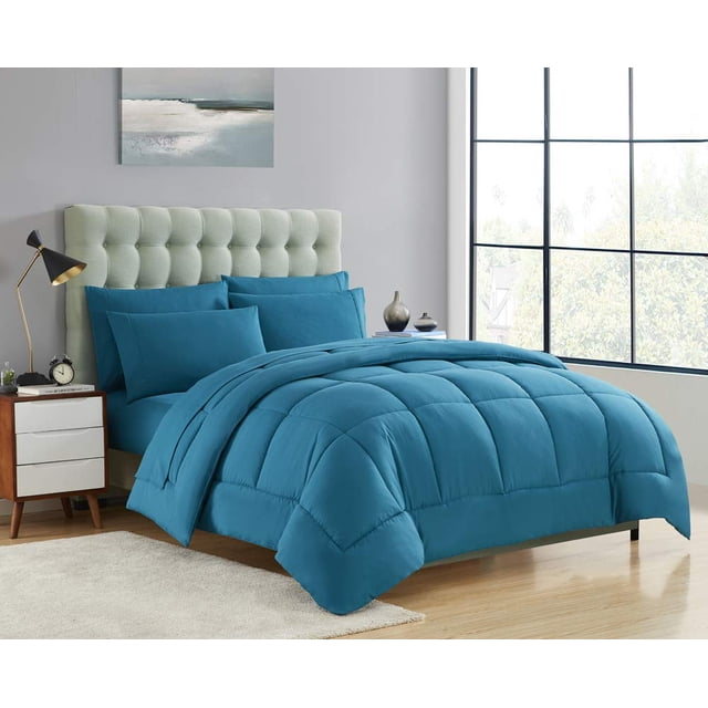 Comforter Sweet Home Collection All Season King, color verde azulado