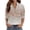 Light Gray, variant on Women's 3/4 Sleeve V Neck Blouse Solid Color Work Casual Regular Collared Top with Button Closure for Office Business and Daily Casual Outfits