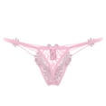 thumbnail image 3 of Panties for Women,Sheer Lace Embroidered Thong Underwear for Women Delicate Hollow Design Comfortable Apparel,Womens Underwear,Pink,One Size, 3 of 3