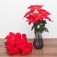 thumbnail image 4 of Flor de nochebuena artificial Flor de Navidad falsa para decoración floral de simulación de oficina en casa, 7 ramas Sweethay HA6994-02B, 4 of 6