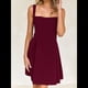 thumbnail image 4 of Vestido Mini Sin Mangas para Mujer (2025), Escote Cuadrado, Espalda Descubierta y Lazo Vestido de Fiesta Corto Vino Tinto M, 4 of 10
