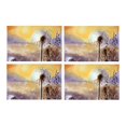 thumbnail image 2 of MKHERT Handwork Watercolor Dandelion Flower at Sunset Placemats Table Mats for Dining Room Kitchen Table Decoration 12x18 inch,Set of 4, 2 of 4