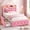 Pink&Twin Size, variant on Pink Bed Frame Twin Upholstered Princess Beds with Bookcase Headboard and 2 Storage Drawers for Girls, Diamond Tufted Velvet Platform Twin Bed Frame with LED Lights & Charging Stations