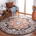 thumbnail image 2 of SAFAVIEH Riviera Ulysses Medallion Polyester Machine Washable Area Rug, Beige/Charcoal, 6'7" x 6'7" Round, 2 of 8