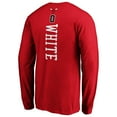 thumbnail image 3 of Men's Coby White Red Chicago Bulls Playmaker Name & Number Long Sleeve T-Shirt, 3 of 3
