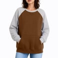 thumbnail image 4 of Enjoytime Women Sweatshirt Patchwork Long Sleeve Pullover Tops Fall Winter Fleece Casual Crew Neck Sweatshirts with Pockets, 4 of 4