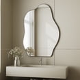 thumbnail image 6 of BEAUTYPEAK 26" x 38" Vanity Mirror Wall Wavy Mirror Bathroom Mirror Decor , Black, 6 of 8