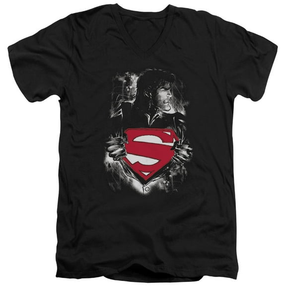 Superman - Darkest Hour - Slim Fit V Neck Shirt - X-Large