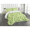 thumbnail image 3 of Ambesonne Irish Quilted Bedspread Set 3 Pcs, Checkered Retro Shamrocks, Queen Size, Multicolor, 3 of 5